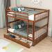 Harriet Bee Full Over Full 2 Drawers Wooden Standard Bunk Bed in Brown | 64.6 H x 58.7 W x 80 D in | Wayfair 2A851418D6E047B195277F7E110A77E6