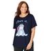 Plus Size Women's Disney Navy Eeyore Short-Sleeve Tee by Disney in Navy Eeyore (Size L)