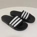 Adidas Shoes | Adidas Adilette 3 Stripe Black And White Slides | Color: Black/White | Size: 7