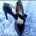 Nine West Shoes | Nine West Black Leather D'orsay Strappy Almond Toe Platform Cone Heels Size 6 M | Color: Black | Size: 6