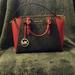 Michael Kors Bags | Michael Kors Small Saffiano Leather Satchel | Color: Brown/Red | Size: 10” By 8” By 4.5”