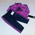 Adidas Matching Sets | Adidas Girls Infant 2pc Track Suit Warmer | Color: Black/Purple | Size: 12mb