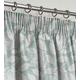 Intimates Luxury Jacquard Pencil Pleated Floral Pattern Curtain Pair Fully Lined (Duck Egg, 90" Wide x 72" Drop)