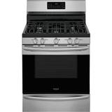 Frigidaire 30" 5 cu. ft. Freestanding Gas Range w/ Convection Oven in White | 48.5 H x 30 W x 25.75 D in | Wayfair GCRG3060AF