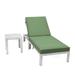 LeisureMod 74.30" Reclining Bamboo Single Chaise w/ Table Metal in Gray | 35.43 H x 29.53 W x 74.3 D in | Outdoor Furniture | Wayfair CLTWGR-77G