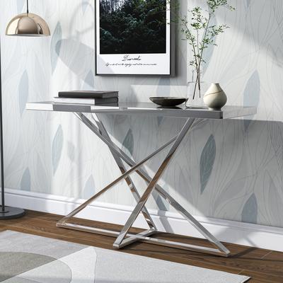 Marchat Glam Chrome 47-inch Mirror Top Sofa Table by Furniture of America