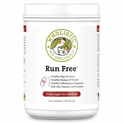 Wholistic Pet Organics Run Free Daily Hip & Joint Support for Dogs and Cats Supplement, 1 lb.