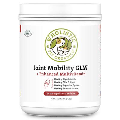 Wholistic Pet Organics Joint Mobility GLM Enhanced Multivitamin with Joint Support for Dogs and Cats Supplement, 2 lbs.