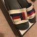 Gucci Shoes | Gucci Cream Pursuit Ribbon Bow Slides Gucci Size 41 | Color: Cream/Red | Size: 11