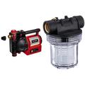 Einhell Gartenpumpe GE-GP 1246 N FS (1.200 W, 4.6 l/h, 5 bar Förderdruck, Wasserfüll-/Schmutz-/Sauganzeige, Trockenlaufsicherung, Brüh-/Thermoschutz, Flow-Sensor) & Original Einhell Vorfilter (12 cm)