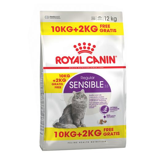 12kg Sensible Royal Canin Katzenfutter Trocken - 2kg gratis!
