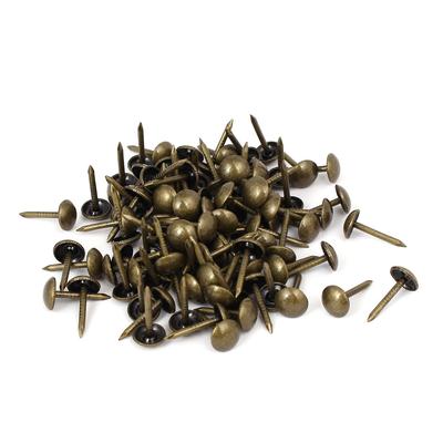 Leather Sofa Round Head Upholstery Tack Nail Bronze Tone 7mm x 14mm 100pcs - Bronze Tone