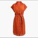 J. Crew Dresses | J. Crew 100% Cotton Rolled Sleeve Orange Dress Knee Length | Color: Orange | Size: Xs