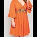 Anthropologie Dresses | Anthropologie Plus Size 1x Embroidered Floral Dress In Sunny Orange | Color: Orange | Size: 1x