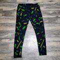 Lularoe Pants & Jumpsuits | Lularoe Leggings Leaf Print Pants Soft Comfy Bottoms Womens Size Tall Curvy | Color: Black/Green | Size: Tall & Curvy