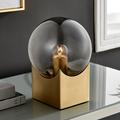 Oksena 11" High Gold and Smoke Glass Orb Modern Accent Table Lamp