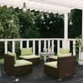 vidaXL Set da Giardino 4 pz con Cuscini in Poly Rattan Marrone