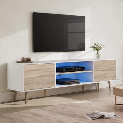 WAMPAT LED Mid-Century Modern TV Stand for TVs up to 75 inch