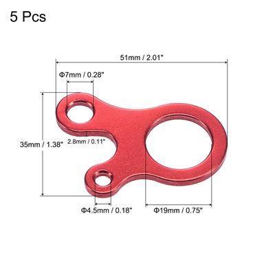 Aluminum Rope Tensioner 4.5/7/19mm Dia. 3 Hole Tent Cord Adjuster Red