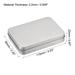 Metal Tin Box, Rectangular Empty Containers w Hinged Lids, Silver Tone - Silver Tone