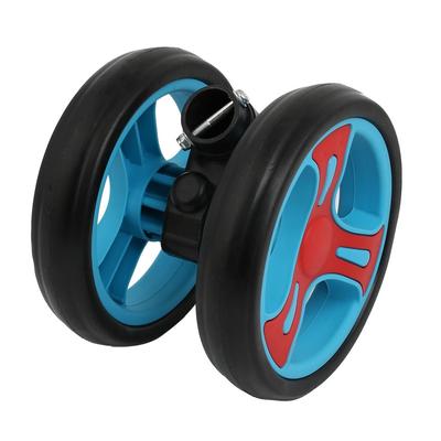 150mm Diameter Plastic Double Wheel Swivel Pulley Roller for 25mm Tube - Black, Blue, Red