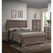 Transitional Style Lyndon Eastern King Size Solid Wood Panel Bed with Raised Molding Trim & Grooved Panels