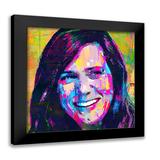 Red Barrel Studio® Kristen Wiig Pop Art-Giclee on Paper w/ Black Frame Square Paper in Indigo | 26 H x 26 W x 2 D in | Wayfair