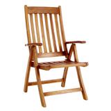 Loon Peak® Chinere 5-Position Folding Outdoor Arm Chair Wood in Brown/Orange | 42 H x 24 W x 26 D in | Wayfair 576F1073025B4343A13739129D34930B