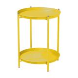 Latitude Run® Folding Powder-coated Steel Patio Side Table Metal in Yellow | 20.87 H x 17.72 W x 17.72 D in | Wayfair