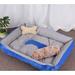 Tucker Murphy Pet™ Shiba Inu Dog Golden Retriever Labrador Sleeping Kennel Dog Bed Pet Mat Suede/Cotton in Gray/Blue | 47.2 W x 35.4 D in | Wayfair
