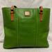 Dooney & Bourke Bags | Dooney & Bourke Pebble Leather Shopper Tote | Color: Brown/Green | Size: Top 14”L Bottom 13 1/4”L X 11 3/4”H X 3 3/4”D