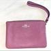 Coach Bags | Brand New, Never Used Authentic Pebble Leather Coach Wristlet In Metallic Lilac | Color: Purple | Size: Os