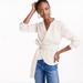 J. Crew Tops | J. Crew Pin Stripe Wrap Blouse | Color: Tan/White | Size: M