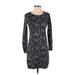 Old Navy Casual Dress - Mini: Gray Animal Print Dresses - Women's Size X-Small Petite - Print Wash