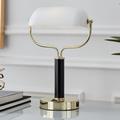 Lite Source Yanni 15" Black and Gold Banker Desk Lamp with USB Port