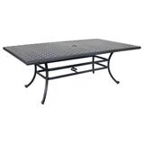 86 Inch Large Outdoor Patio Metal Lattice Dining Table, Black