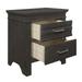 Wooden Nightstand with 2 Drawers in Charcoal Gray Finish