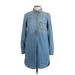 American Eagle Outfitters Casual Dress - Shirtdress: Blue Dresses - Women's Size X-Small
