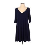 Solo La Fe Casual Dress - A-Line: Blue Solid Dresses - Women's Size Small