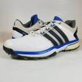 Adidas Shoes | Adidas Adipower Boost Golf Shoes Men's Size Us 9.5 White Blue Black (Q46923) | Color: Blue/White | Size: 11.5