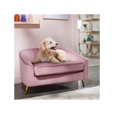 Frisco Elevated Curved Dog & Cat Sofa Bed with Removable Cover, Blush Pink