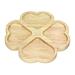 The Holiday Aisle® Clover Hearts 4-section Natural Rubber Tree Wooden Divided Serving Plate Wood in Brown/White | 0.6 H x 7.6 W x 0.6 D in | Wayfair