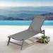 Latitude Run® Chaise Lounge Outdoor Chair Metal in Gray | 12 H x 22 W x 75 D in | Wayfair FD620F4ACEE542DF8C074EA36165017C
