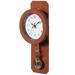 Rosdorf Park Farl Wood-Look Pendulum Plastic Wall Clock for Living Room, Kitchen, or Dining Room, Silent Plastic in Brown | Wayfair