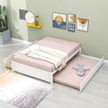 Latitude Run® Storage Bed, Full Size Wood Platform Bed w/ Trundle & Drawers Wood in White | 15 H x 57 W x 80 D in | Wayfair