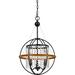 Hanover Emmilene 3-Light Pendant Chandelier - Black Metal Sphere with Crystal Clear Beading, Hardwire Installation Only