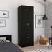 TUHOME Lisboa Armoire with Double Doors, 2 Drawers, and Hanging Rod