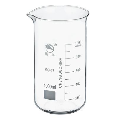 1000ml Tall Form Glass Beaker, 3.3 Borosilicate Lab Measuring Cups - Clear