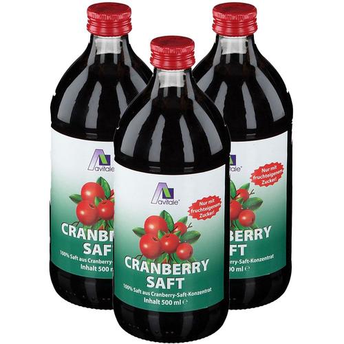 3x Cranberry Saft 100% Frucht 3x500 ml