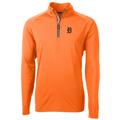 Men's Cutter & Buck Orange Detroit Tigers Adapt Eco Knit Stretch Recycled Quarter-Zip Pullover Jacket
